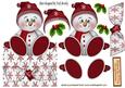 Jolly Little Snowman in Red with Holly Over the Edge