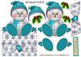 Jolly Little Snowman in Turq with Holly Over the Edge