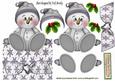 Jolly Little Snowman in Silver with Holly Over the Edge