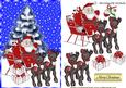 Santa in His Sleigh with His Reindeers and Presents