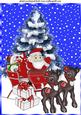 Santa in His Sleigh with His Reindeers and Presents A4