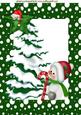 Snow Covered Christmas Tree, with Little Snowman A4