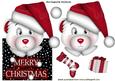 Lovely Santa Bear with Stocking and Present Over the Edge