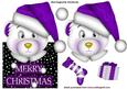 Lovely Santa Bear in Purple Over the Edge