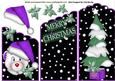 Cute Bear in Purple Santa Hat, Christmas Tree Cascade Card