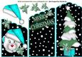 Cute Bear in Turq Santa Hat, Christmas Tree Cascade Card