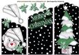 Cute Bear in White Santa Hat, Christmas Tree Cascade Card