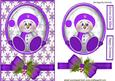 Little Snowman in Purple Santa Hat, Card & Topper