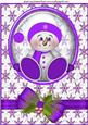 Little Snowman in Purple Santa Hat, A4