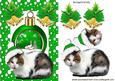Kitty in Green Santa Hat, with Snowscene Bauble