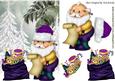Santa in Purple with His Christmas List