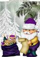 Santa in Purple with His Christmas List in the Snow A4