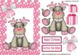 Little Pink Reindeer with Bells and Bow with Presents