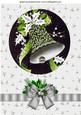 Vintage Bells in Silver with Holly & Bow A4