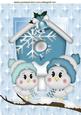 Sweet Little Birds in Winter Hats with Bird House A4
