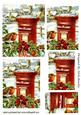 Vintage Snow Village with Poinsettias & Robins Pyramids