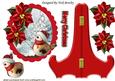 Christmas Scene with Little Wooden Robin Plate & Stand