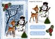 Snowman with Gorgeous Little Deer in the Snow