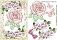Pretty Pink Pearl Rose with Flowers & Butterflies