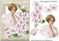 Pretty Vintage Lady with Flowers and Butterflies