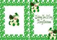Christmas Kitty in Green with Holly in Snow Frame A5 Insert
