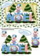 Lovely Noel Snowman in Blue, on a Scroll with Holly