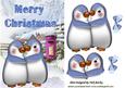 Cuddle Up Penguins in the Snow with Bows