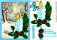 Pretty Turq Candle with Snow Scene & Bow