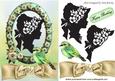 Pretty Silhouette Vintage Lady with Bird and Roses