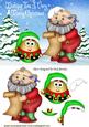 Santa with His List and Little Weeble Elf in the Snow