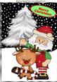 Santa in the Snow with His Little Reindeer A4