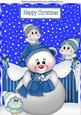 Cute Polar Bear with Little Blue Birds on a Fence A4