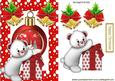 Cute White Teddy with Present and Snow Bauble