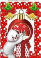 Cute White Teddy with Present and Snow Bauble A4