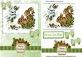 Little Bunnies in the Snow with Bird and Bows