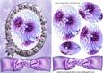 Pretty Lilac Flowers in Rose Frame with Bow Oval Pyramids