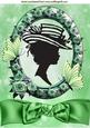 Pretty in Green/pink Rose Frame Silhouette Lady A4