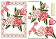 Pretty Pink Roses in Lace Frame with Hearts