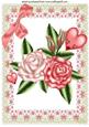 Pretty Pink Roses in Lace Frame with Hearts A4
