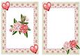 Pretty Pink Roses in Lace Frame with Hearts A5 Insert