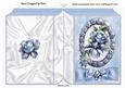 Blue Roses, in Rose Frame with Bow Folded Book