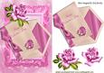 Love You Heart with Pink Rose & Bow on a Letter