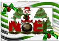 Noel Snowman in Funky Frame with Bell & Bauble A4