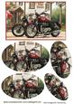Vintage Motor Bikes Outside a Pub! Oval Pyramids