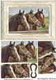 Vintage Horses Grazing, in Old Frame Pyramids