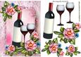 Red Wine, with Glasses, and Pretty Flowers