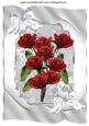Red Bouquet of Roses in Silver Ornate Frame Crd & Topper A4
