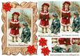 Vintage Children Gathering Twigs in the Snow Pyramids