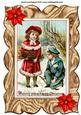 Vintage Children Gathering Twigs in the Snow A4