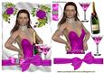 Glam Girl with Pink Champagne and Big Bow
